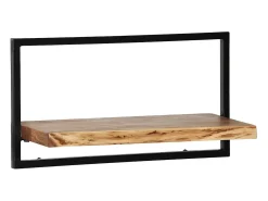 vidaxl Conjunto prateleiras de parede 5 pcs madeira acácia maciça/aço Castanho