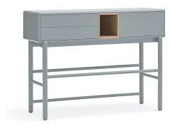Consola 2 gavetas Cinza Pérola 120x35 cm^ Consola