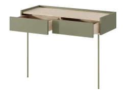 Consola| Consola 2 gavetas com pé metálico 100x83 cm Verde
