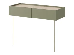 Consola| Consola 2 gavetas com pé metálico 100x83 cm Verde