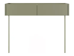 Consola| Consola 2 gavetas com pé metálico 100x83 cm Verde