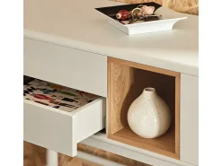 Clearance Consola 2 gavetas Creme 120x35 cm Branco