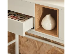 Clearance Consola 2 gavetas Creme 120x35 cm Branco
