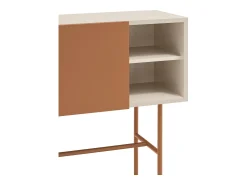 Consola 2 gavetas e porta de correr lacada areia 110x90 cm Bege