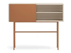 Consola 2 gavetas e porta de correr lacada areia 110x90 cm Bege