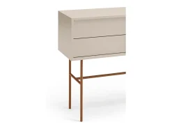 Consola 2 gavetas e porta de correr lacada areia 110x90 cm Bege