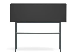 Consola 2 gavetas e porta de correr lacada a e cinza 110x90 cm^ Consola
