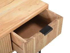 Consola|Vente-unique Consola 3 gavetas em madeira de acácia e metal preto, cor natural clara - ALEVIA Natural claro