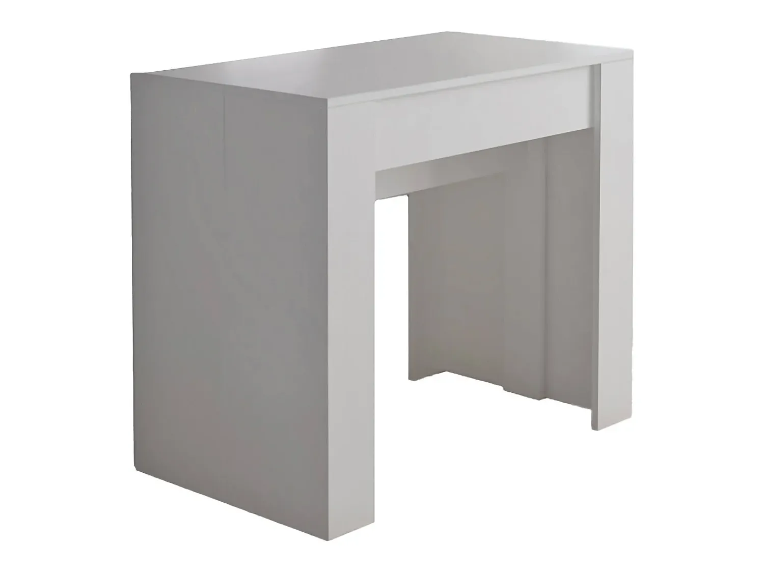 Dmora Consola 0, Mesa de jantar extensível até 10 lugares, Consola moderna com extensões, 90x52h78 cm, Branca^ Consola