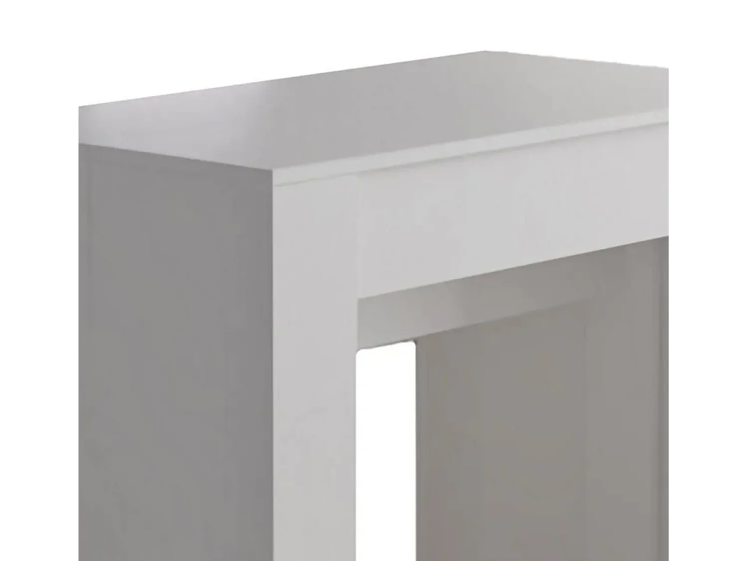 Dmora Consola 0, Mesa de jantar extensível até 10 lugares, Consola moderna com extensões, 90x52h78 cm, Branca^ Consola