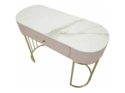 Best Dmora Consola Abstraktes, Mesa multiusos, Armário de apoio, Mesa de corredor, 100x40 h75 cm, e Branco Rosa
