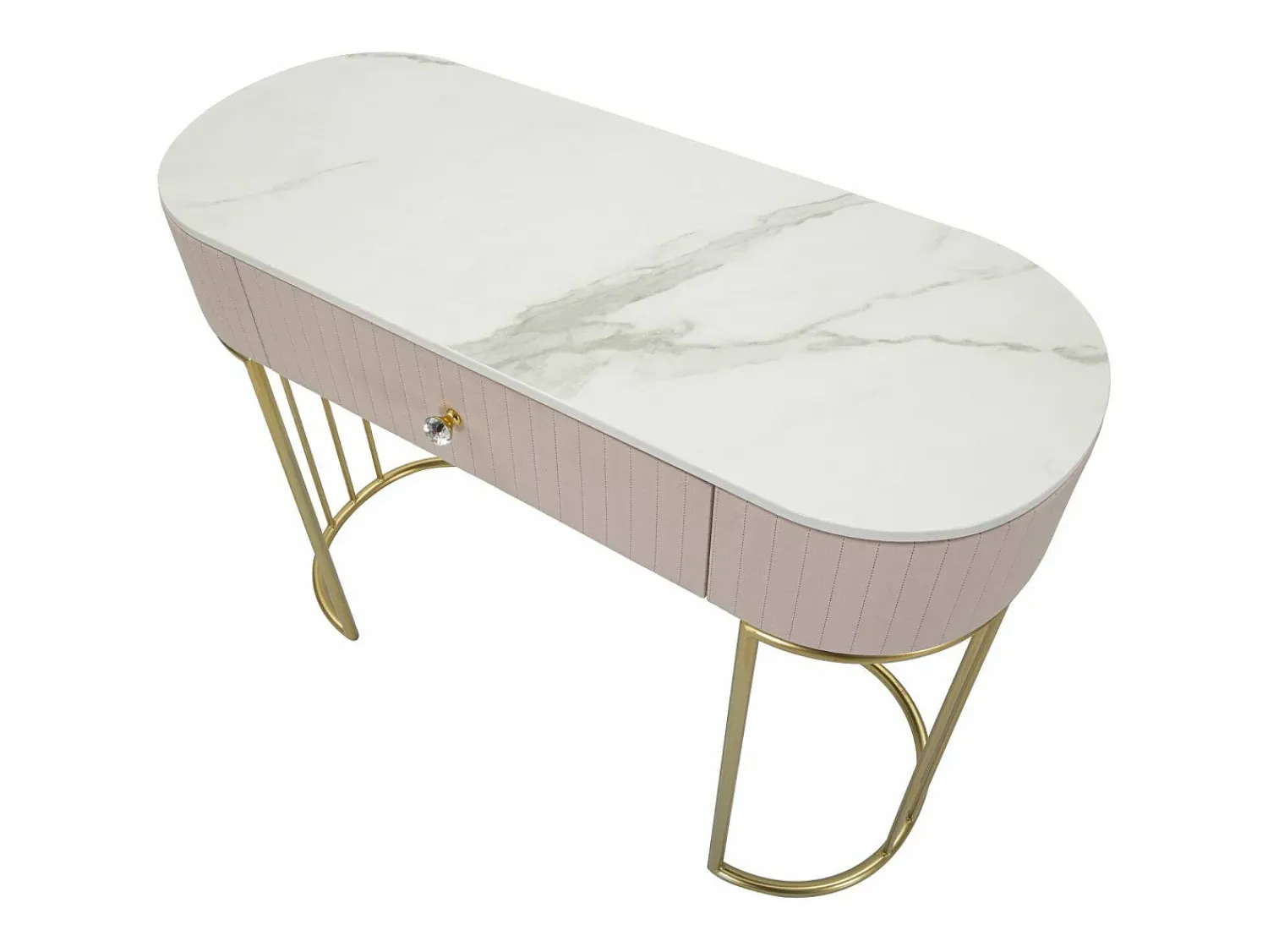 Best Dmora Consola Abstraktes, Mesa multiusos, Armário de apoio, Mesa de corredor, 100x40 h75 cm, e Branco Rosa