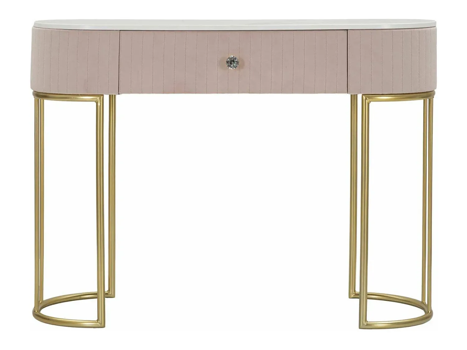 Best Dmora Consola Abstraktes, Mesa multiusos, Armário de apoio, Mesa de corredor, 100x40 h75 cm, e Branco Rosa