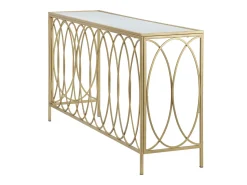 CONSOLA ARCO SIMILMÁRMORE CM 160X40X79 Dourado