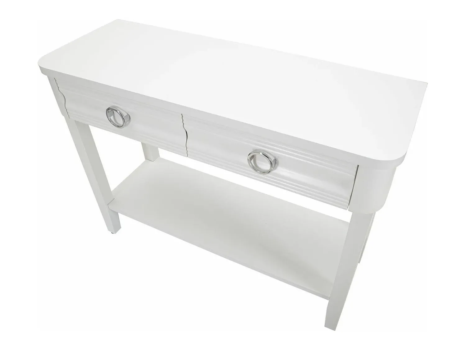 Dmora Consola Bakar, Mesa multiusos, Armário de apoio, Mesa de corredor, 110x40 h82 cm,^ Consola