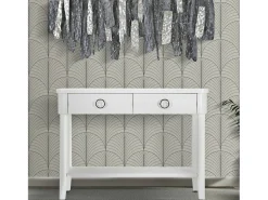 Dmora Consola Bakar, Mesa multiusos, Armário de apoio, Mesa de corredor, 110x40 h82 cm,^ Consola