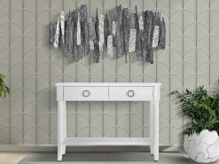Dmora Consola Bakar, Mesa multiusos, Armário de apoio, Mesa de corredor, 110x40 h82 cm,^ Consola