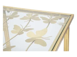 Best CONSOLA BORBOLETAS VIDRO CM 100X35X80 Dourado