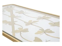 Best CONSOLA BORBOLETAS VIDRO CM 100X35X80 Dourado