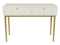 Consola|Hauss Spole Consola com 2 gavetas - leitoso e dourado - Madeira e metal Branco