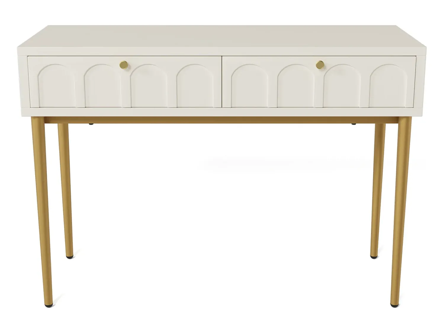 Consola|Hauss Spole Consola com 2 gavetas - leitoso e dourado - Madeira e metal Branco