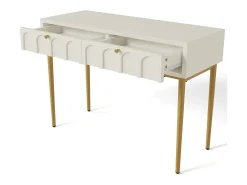 Consola|Hauss Spole Consola com 2 gavetas - leitoso e dourado - Madeira e metal Branco