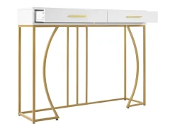 ModernLuxe Consola com 2 gavetas - estilo moderno - e Dourado^ Consola