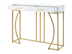 ModernLuxe Consola com 2 gavetas - estilo moderno - e Dourado^ Consola