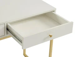 Vente-unique Consola com 2 gavetas cor branca e dourada - CODENIA^ Consola