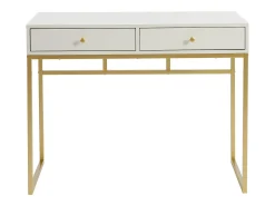 Vente-unique Consola com 2 gavetas cor branca e dourada - CODENIA^ Consola