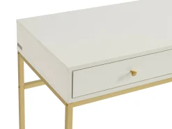 Vente-unique Consola com 2 gavetas cor branca e dourada - CODENIA^ Consola