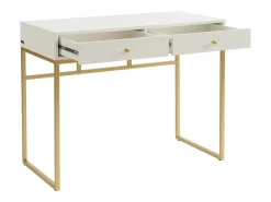 Vente-unique Consola com 2 gavetas cor branca e dourada - CODENIA^ Consola