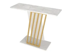 Hot Vente-unique Consola cor efeito mármore branco e dourado - ORSONA Branco / Dourado