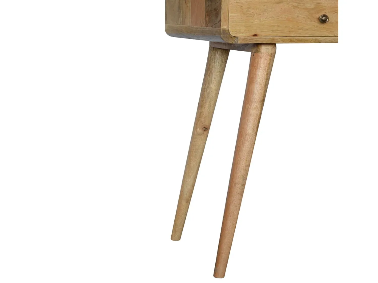 Consola* Consola curva estilo carvalho Artisan Furniture, 2 gavetas, 1 prateleira aberta, castanho claro Bege