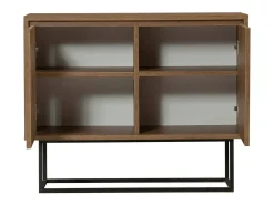 Consola*Dmora Consola Dcalabri, Mesa multiuso, Armário de apoio, Secretária de corredor, 90x36h72 cm, Nogueira e Preto Castanho