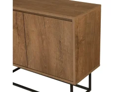 Consola*Dmora Consola Dcalabri, Mesa multiuso, Armário de apoio, Secretária de corredor, 90x36h72 cm, Nogueira e Preto Castanho