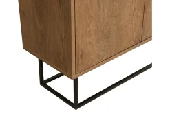 Consola*Dmora Consola Dcalabri, Mesa multiuso, Armário de apoio, Secretária de corredor, 90x36h72 cm, Nogueira e Preto Castanho
