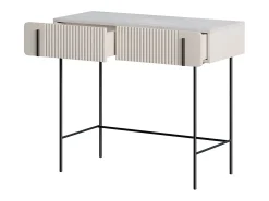 Hot Consola de 2 gavetas com pés de metal em caxemira 100x85 cm Bege