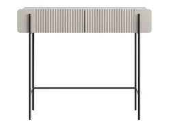 Hot Consola de 2 gavetas com pés de metal em caxemira 100x85 cm Bege
