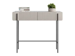 Hot Consola de 2 gavetas com pés de metal em caxemira 100x85 cm Bege