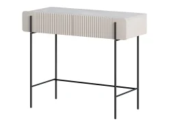 Hot Consola de 2 gavetas com pés de metal em caxemira 100x85 cm Bege