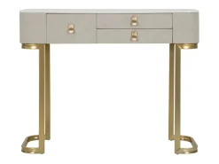 Consola| Consola de beleza com 3 gavetas cm 100X40X80 Bege