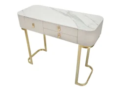 Consola| Consola de beleza com 3 gavetas cm 100X40X80 Bege