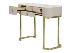 Consola| Consola de beleza com 3 gavetas cm 100X40X80 Bege