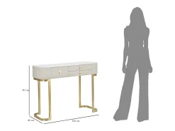 Consola| Consola de beleza com 3 gavetas cm 100X40X80 Bege