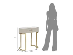 Consola| Consola de beleza com 2 gavetas cm 70X40X80 Bege