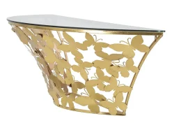 Consola* CONSOLA DE PAREDE BORBOLETAS 120X40,5X37,2 CM Dourado