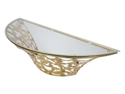Consola* CONSOLA DE PAREDE BORBOLETAS 120X40,5X37,2 CM Dourado