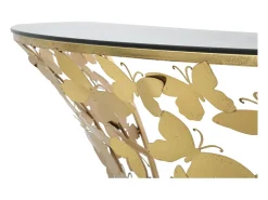 Consola* CONSOLA DE PAREDE BORBOLETAS 120X40,5X37,2 CM Dourado