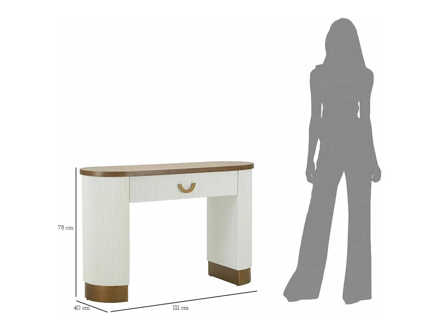 Dmora Consola de quadro, mesa multiusos, armário lateral, mesa de corredor, 121x40 h78 cm, e castanho^ Consola